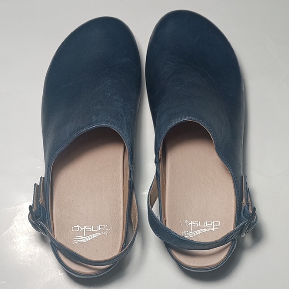 Dansko Blue Leather Mules with Comfort and Style - Picture 7 of 11